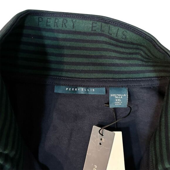 Perry Ellis Men's 2XL Green Quarter Zip Pullover Sweater‎ Long Sleeve - Picture 4 of 5